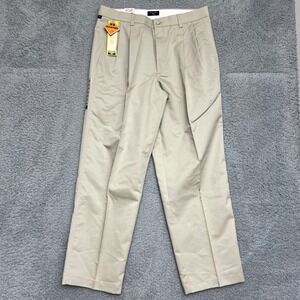 Dockers Pants Mens 32x32 Beige Prostyle Khaki Stain Defender Pleated Casual NEW